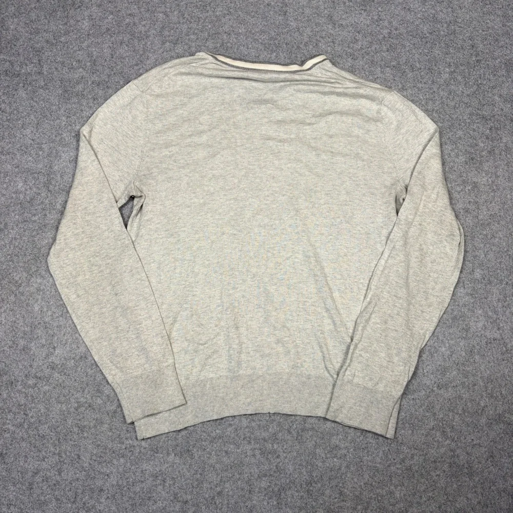 Banana Republic Luxury Blend Silk Cotton Cashmere V-Neck Sweater Gray Mens M